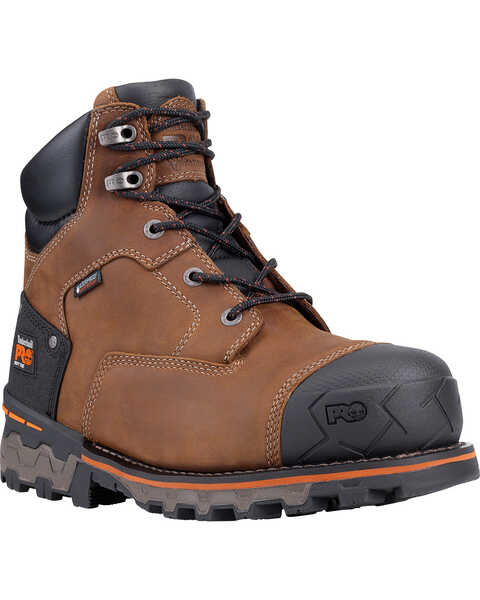 Image #1 - Timberland PRO Men's Boondock 6" Waterproof Work Boots - Soft Toe, Brown, hi-res