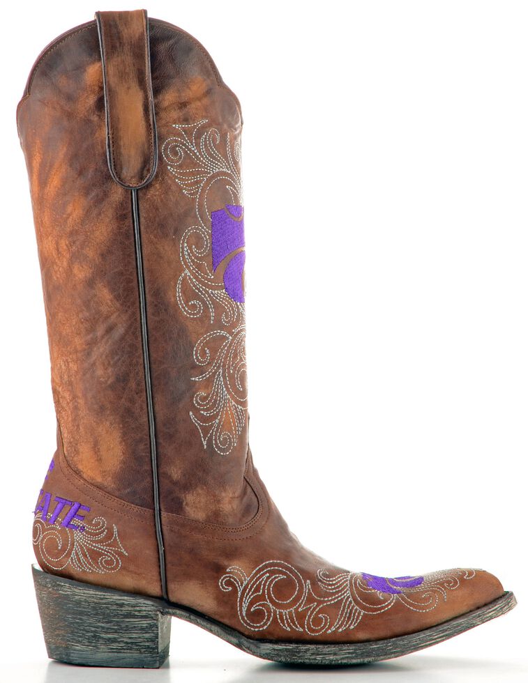 Gameday Women's Kansas State University Cowgirl Boots - Pointed Toe, Brass, hi-res