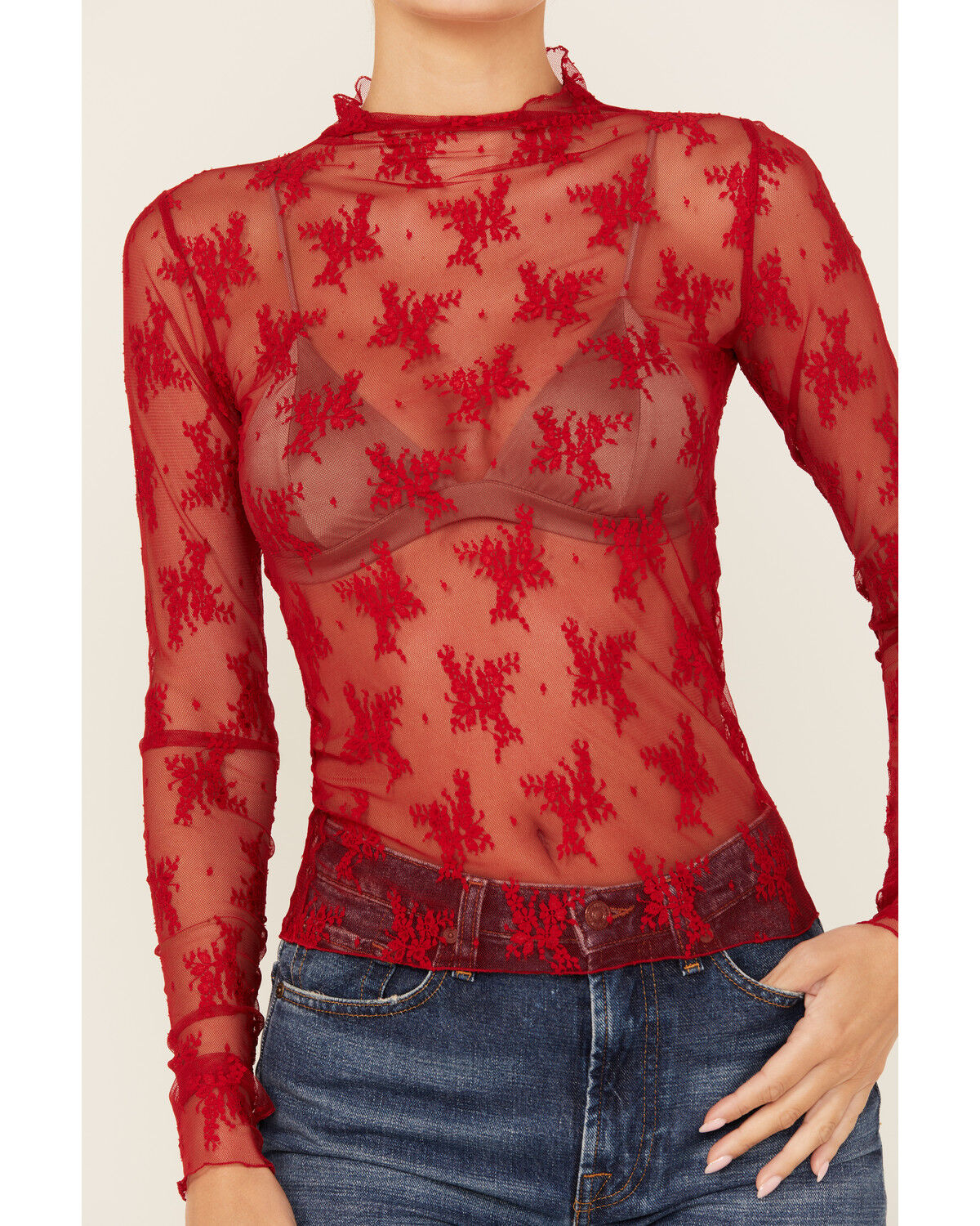 Image #3 - Free People Women's Lady Lux Layering Top, Red, hi-res