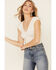 Shyanne Women's Short Sleeve Textured Top , Off White, hi-res