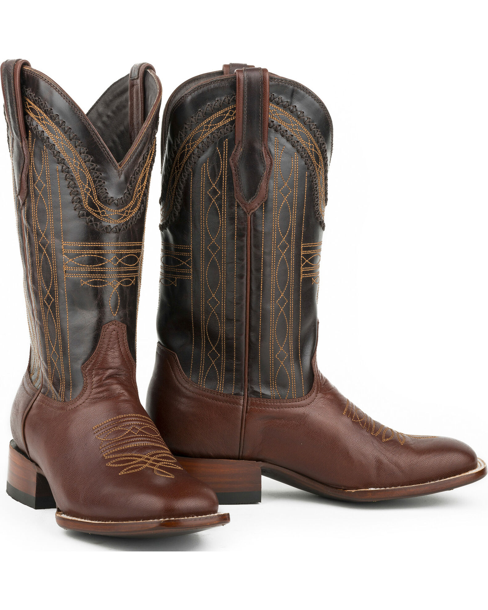 Image #1 - Stetson Men's Goat Vamp Western Boots - Square Toe, Brown, hi-res