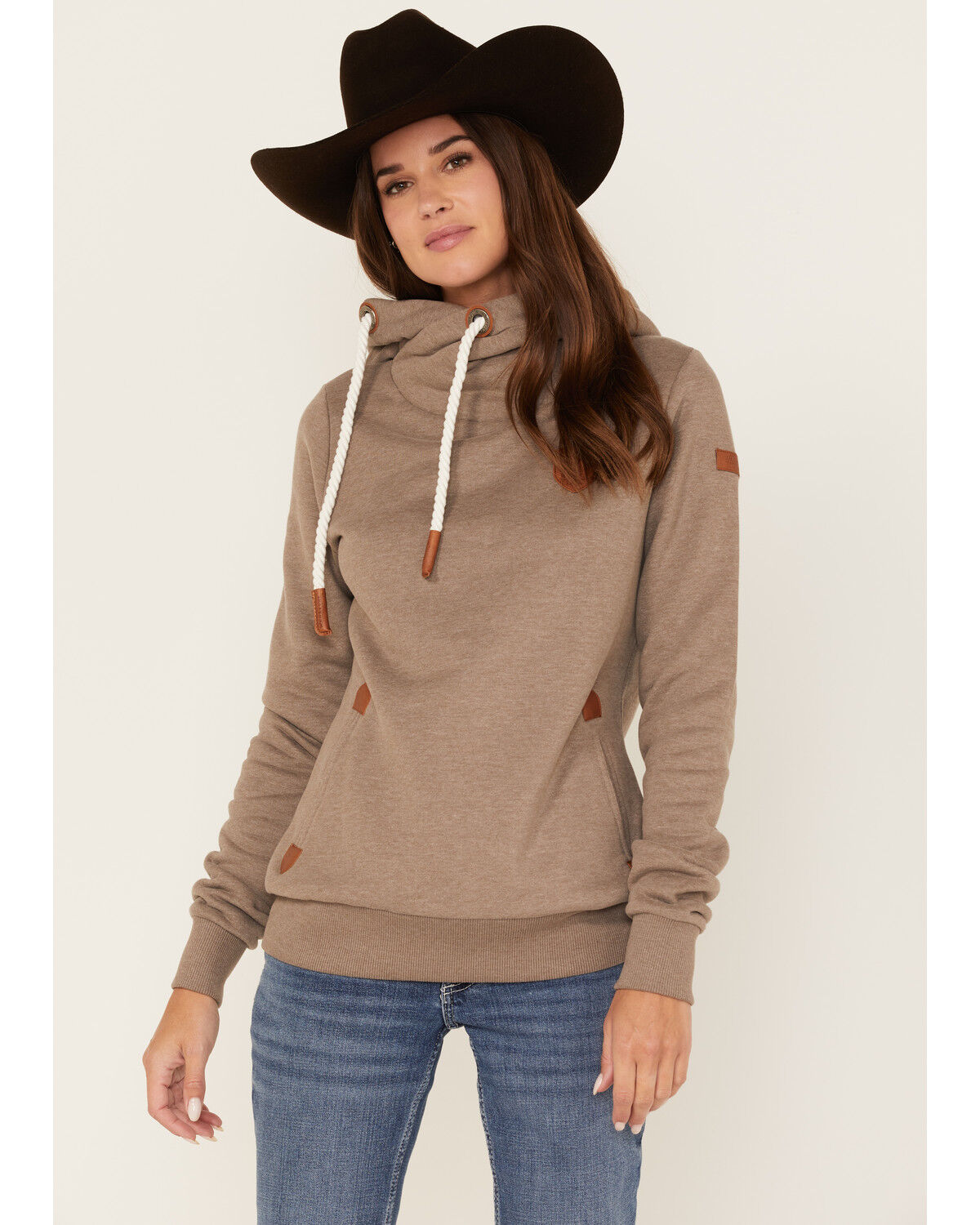 high neck hoodie womens