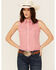 Image #1 - Wrangler Retro Women's Gingham Print Sleeveless Pearl Snap Western Shirt, Red, hi-res