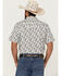 Image #4 - Gibson Men's Geo Print Short Sleeve Snap Western Shirt, White, hi-res