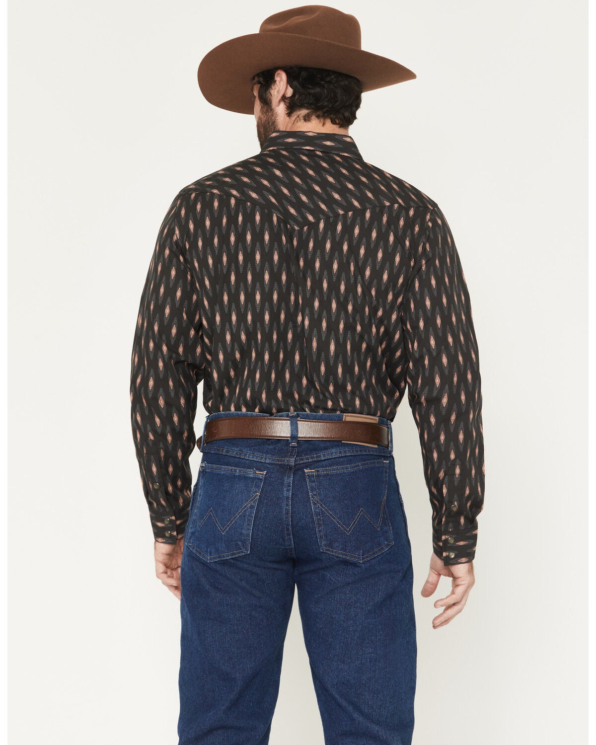 Image #4 - Gibson Trading Co Men's Orbitor Geo Print Long Sleeve Snap Western Shirt, Black, hi-res