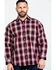 Image #1 - Tuf Cooper Men's Stretch Ombre Plaid Long Sleeve Western Shirt , Rust Copper, hi-res