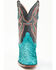 Image #4 - Dan Post Women's Exotic Seabass Skin Western Boots - Square Toe, Black/turquoise, hi-res