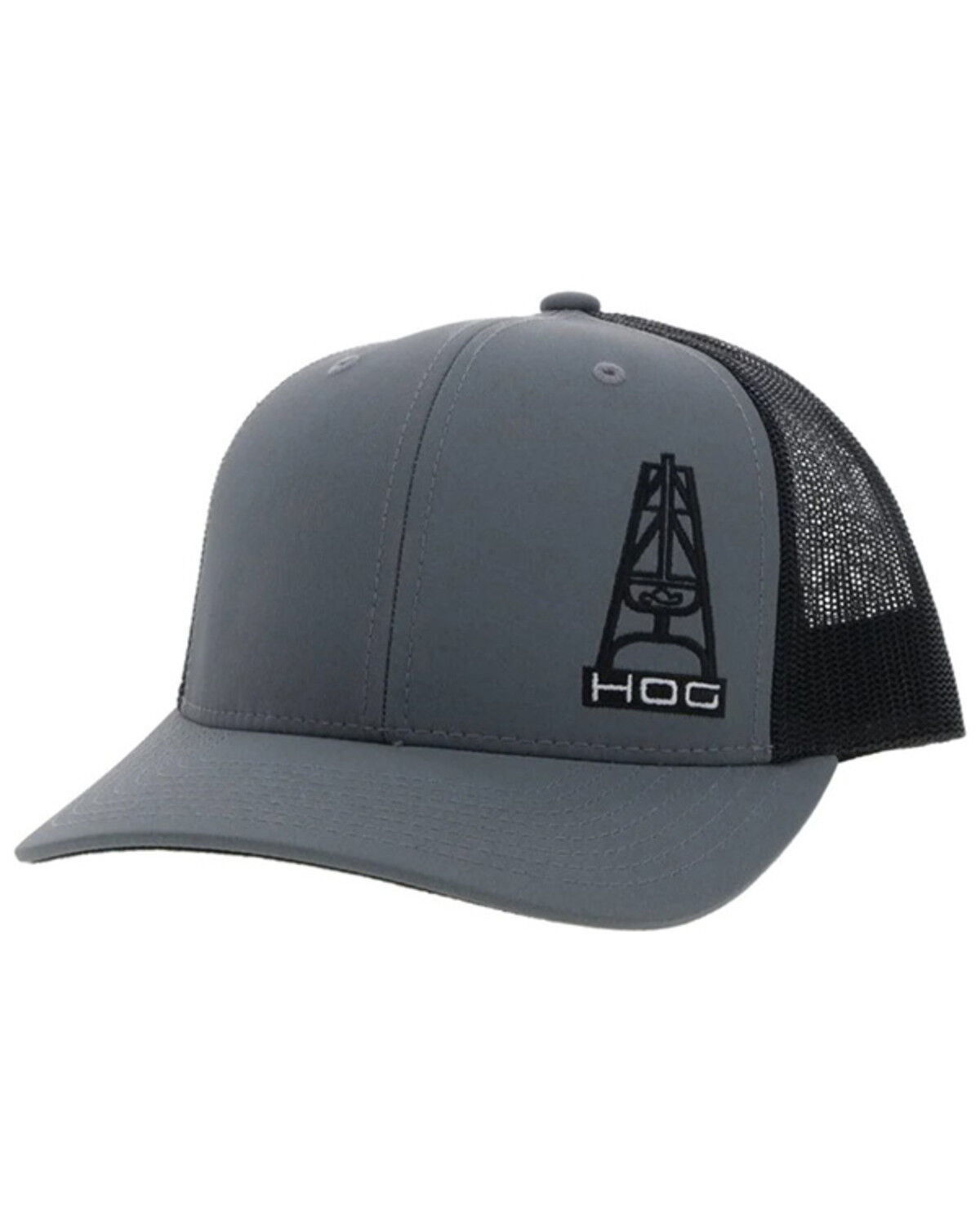 Image #1 - Hooey Men's Hog Logo Trucker Cap, Black/grey, hi-res