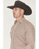 Image #2 - Stetson Men's Geo Print Long Sleeve Pearl Snap Western Shirt, Burgundy, hi-res