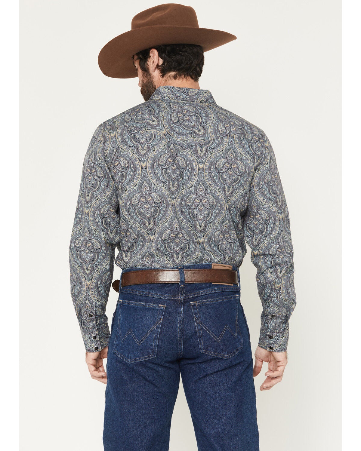 Image #4 - Gibson Trading Co Men's Paisley Power Paisley Print Long Sleeve Snap Western Shirt, Multi, hi-res