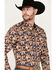 Image #2 - RANK 45&reg; Men's Lockwood Geo Striped Print Long Sleeve Button-Down Stretch Western Shirt, Lt Brown, hi-res