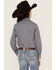 Roper Girls' Amarillo Floral Print Long Sleeve Western Pearl Snap Shirt, Blue, hi-res