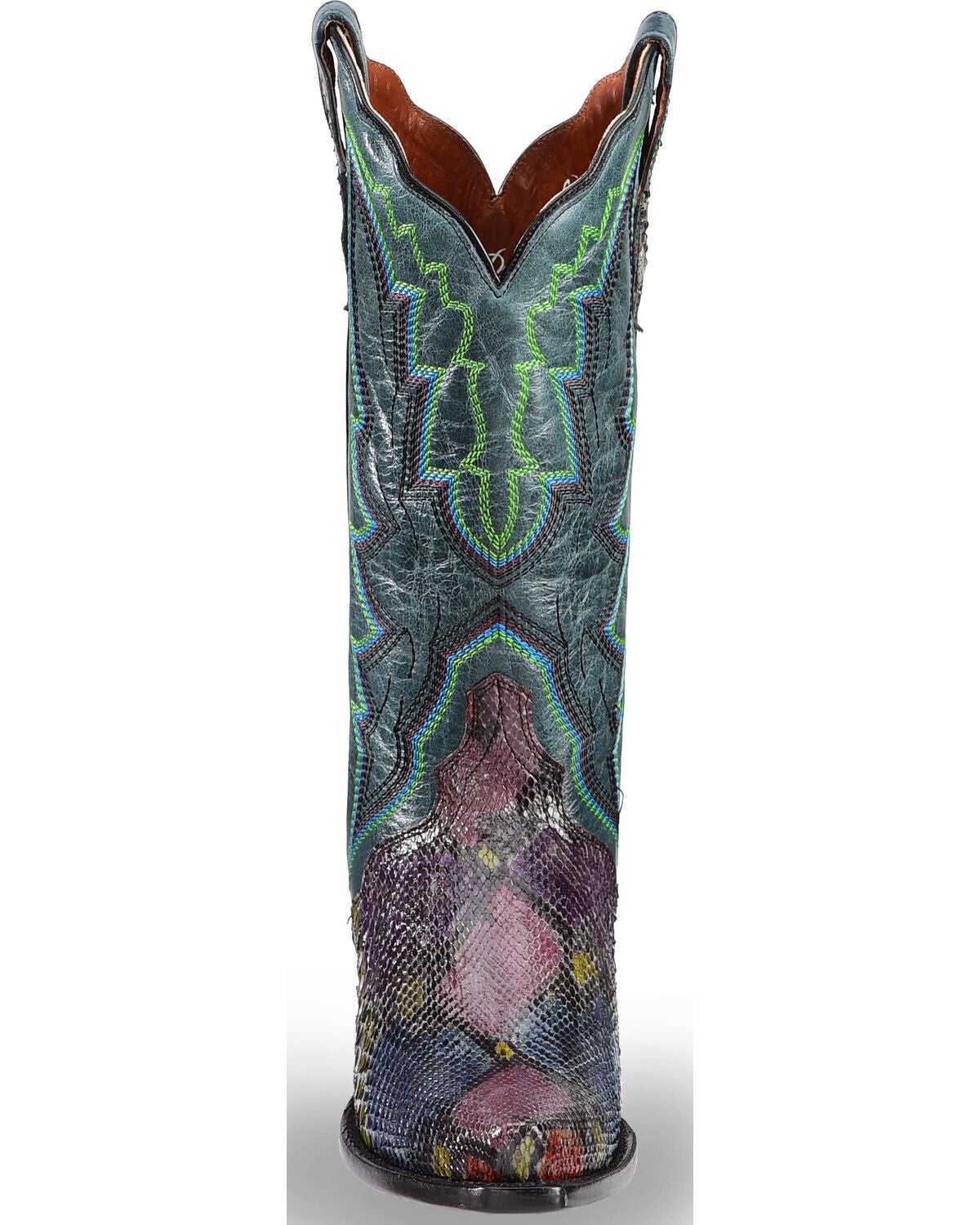 Image #4 - Dan Post Women's Painted Belly Python Triad Cowgirl Boots - Snip Toe, , hi-res