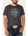 Rock & Roll Denim Men's Charcoal Circle Graphic Short Sleeve T-Shirt , Charcoal, hi-res