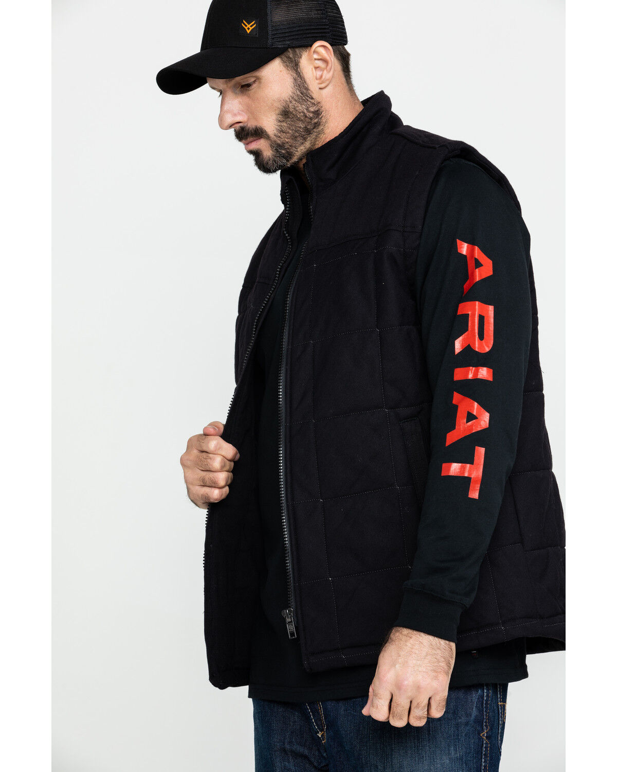 Image #3 - Ariat Men's FR Crius Insulated Work Vest, Black, hi-res