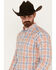 Ariat Men's Team Damion Southwestern Plaid Print Long Sleeve Button-Down Western Shirt , Peach, hi-res