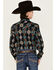 Rock & Roll  Denim Boys' Southwestern Striped Print Long Sleeve Snap Western Stretch Shirt, Turquoise, hi-res