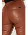 Image #3 - Rock & Roll Denim Women's Pleather High Rise Flare Jeans, , hi-res