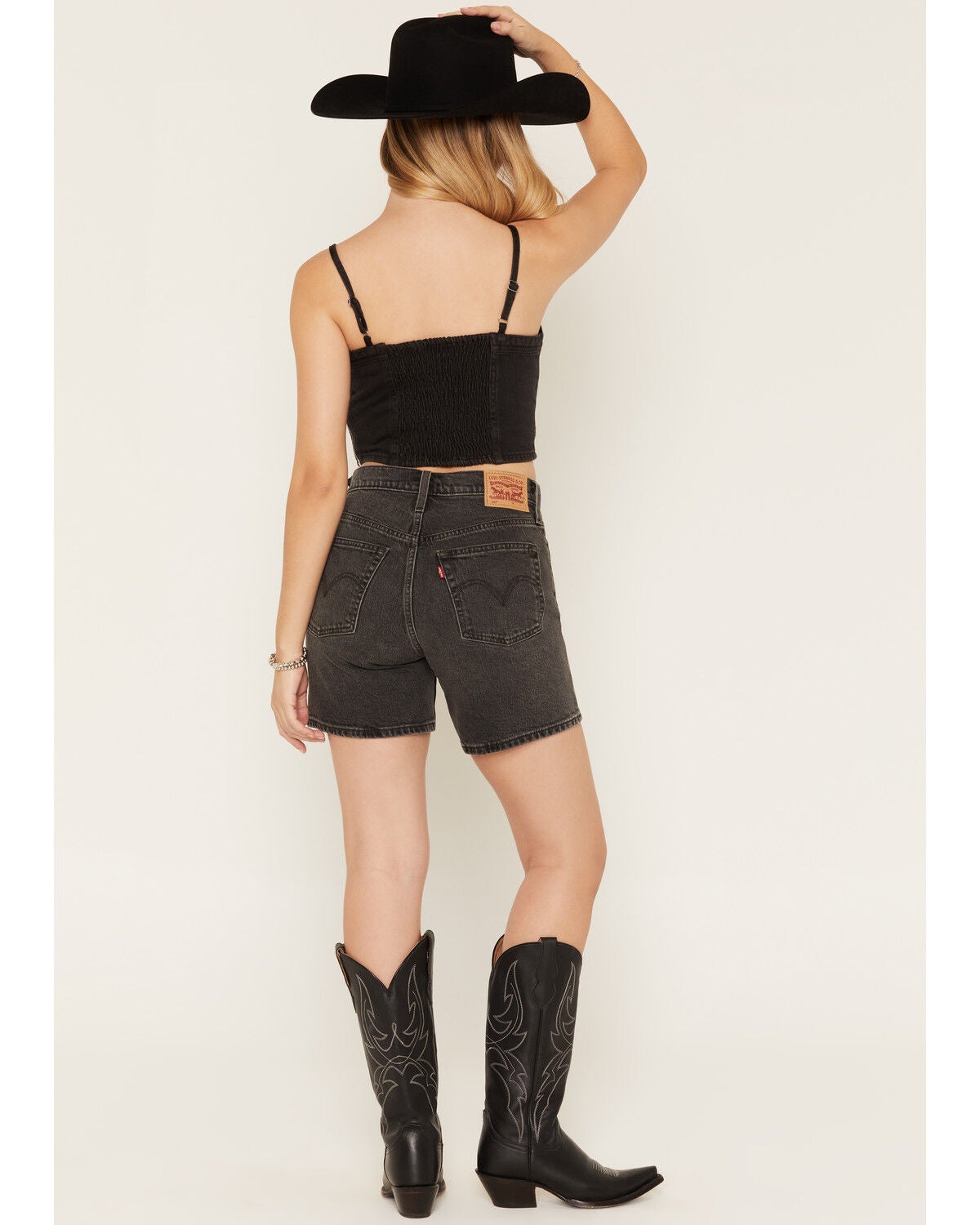 Image #3 - Levi's Women's Case Closed 501&reg; High Rise Mid Thigh Denim Shorts, Black, hi-res