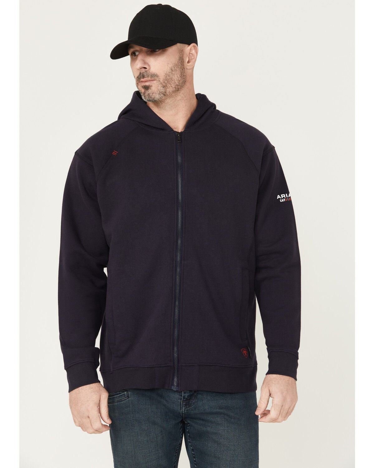 Ariat Men's FR Rev Full Zip Work Hooded Jacket - Tall, Navy, hi-res