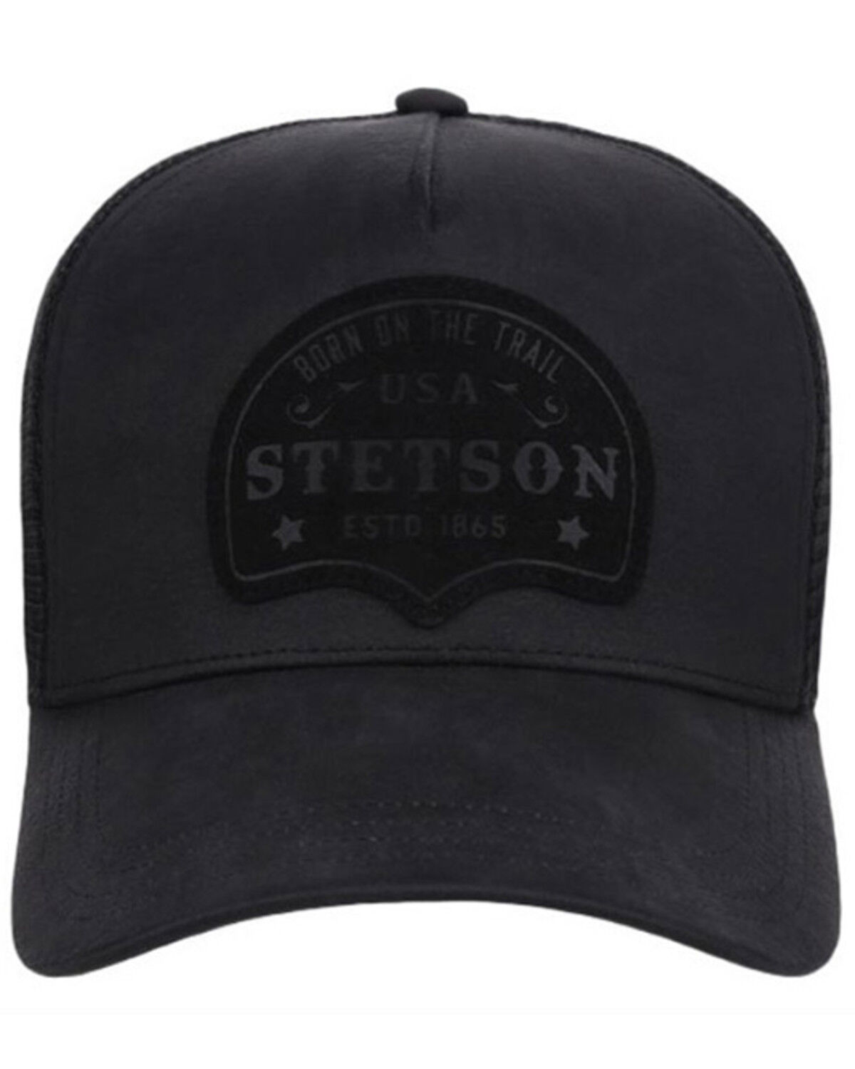 Image #1 - Stetson Men's Logo Patch Ball Cap, Black, hi-res