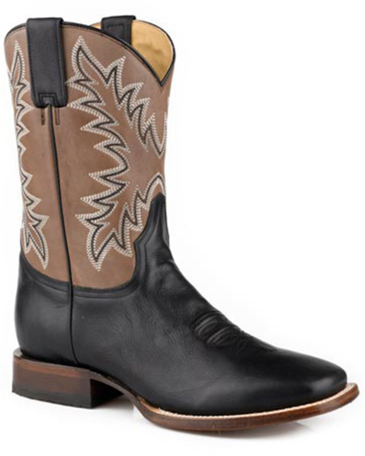 Image #1 - Stetson Men's Cole Western Boots - Broad Square Toe, Black, hi-res