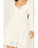 Image #3 - Jolt Women's Lace Trim Long Sleeve Tiered Mini Dress, Ivory, hi-res