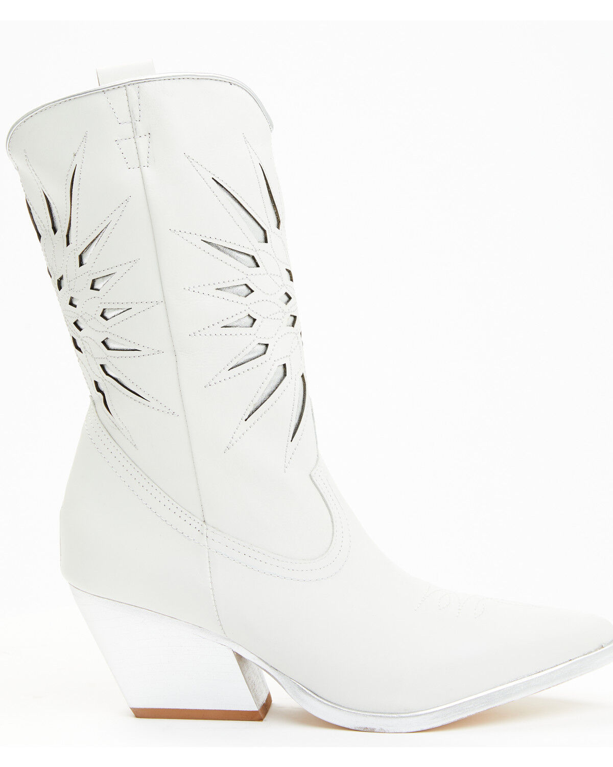 Image #2 - Golo Women's Mae Sun Inlay Western Fashion Boots - Snip Toe, White, hi-res