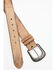 Moonshine Spirit Men's Brown Southwestern Stitched Leather Belt, Brown, hi-res