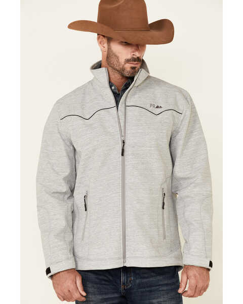 Image #1 - Powder River Outfitters Men's Solid Grey Poly Twill Bonded Zip-Front Rodeo Jacket , , hi-res