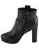 Image #4 - Milwaukee Leather Women's Block Heel Harness Booties - Round Toe, Black, hi-res