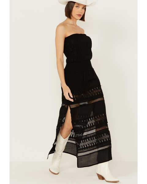Image #1 - Revel Women's Strapless Midi Dress, Black, hi-res