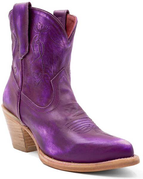 Image #1 - Ferrini Women's Pixie Western Booties - Pointed Toe , Purple, hi-res