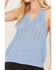 Cleo + Wolf Women's V-Neck Flared Sweater Tank, Medium Blue, hi-res