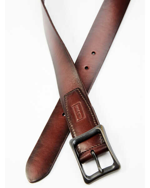 Image #2 - Brothers and Sons Men's Burnished Leather Belt, Brown, hi-res