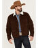 Image #1 - Wrangler Men's Sherpa Lined Button Down Corduroy Jacket, Chocolate, hi-res