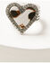 Image #2 - Shyanne Women's Cow Print Heart Ring Set - 3 Piece, Silver, hi-res