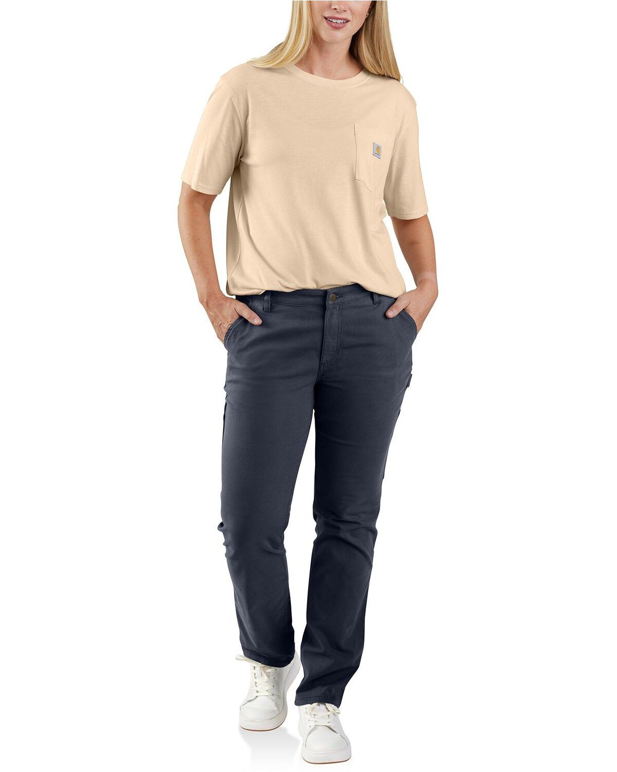 Image #1 - Carhartt Women's Rugged Flex® Relaxed Fit Canvas Work Pants, Navy, hi-res
