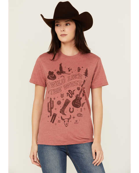 Image #1 - Ariat Women's Cowboy Country Short Sleeve Graphic Tee, Rust Copper, hi-res