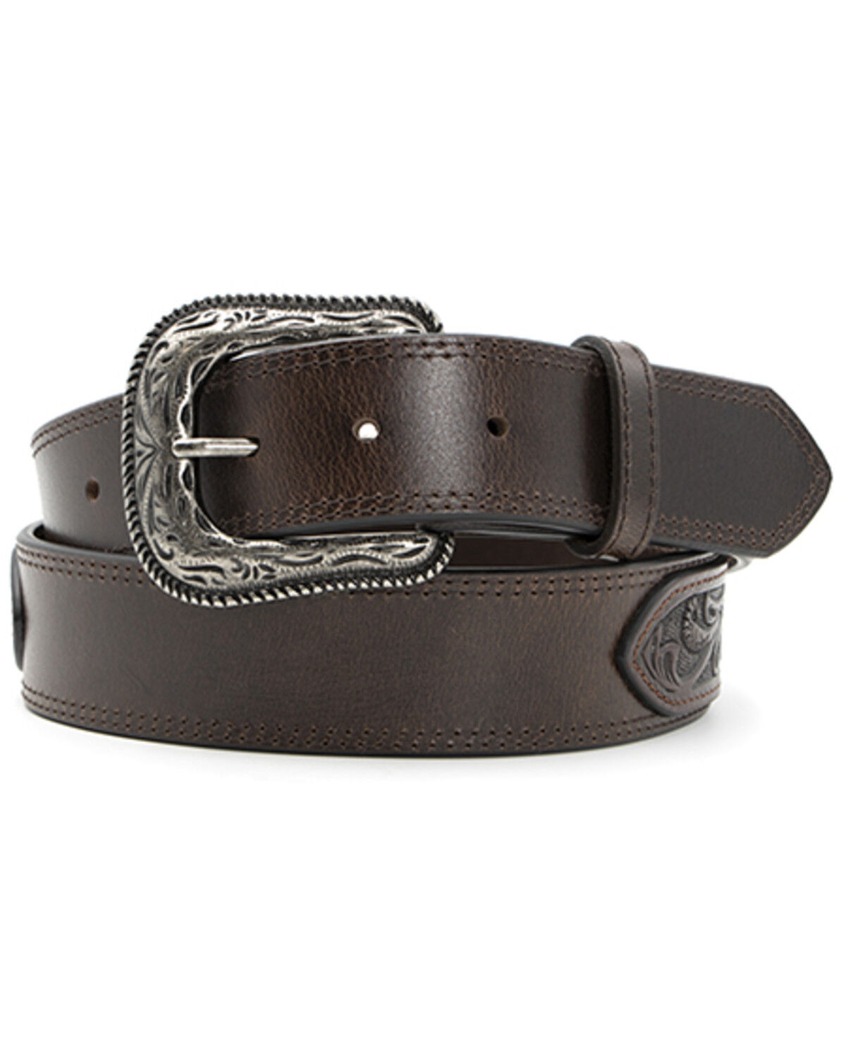 Image #1 - Cody James Men's Metal Concho Overlay Western Belt, , hi-res