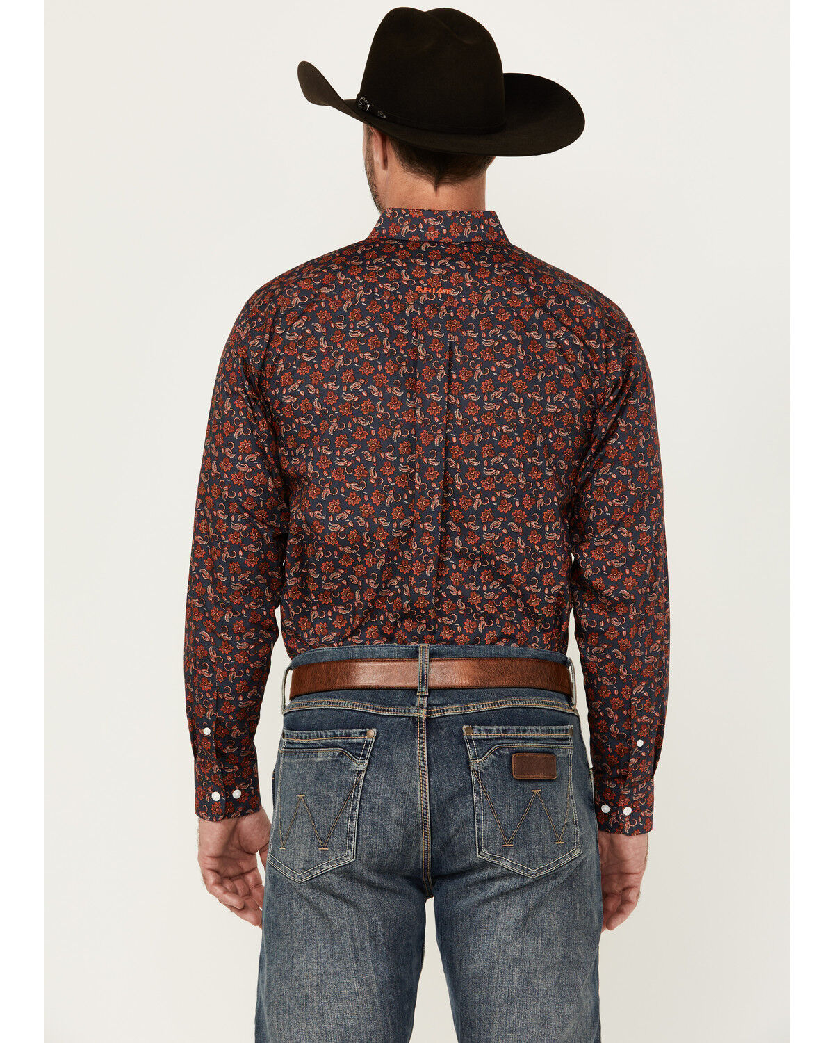 Image #4 - Ariat Men's Wrinkle Free Iman Paisley Print Long Sleeve Button-Down Western Shirt - Big, Navy, hi-res
