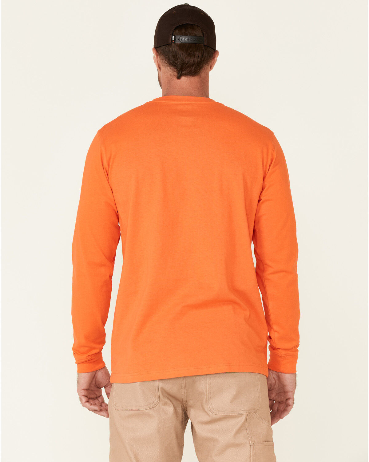 Image #4 - Hawx Men's Forge Long Sleeve Work Pocket T-Shirt, Orange, hi-res