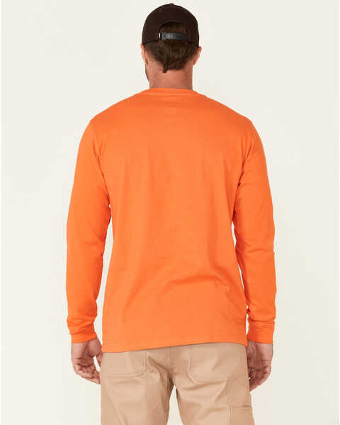 Hawx Men's Forge Long Sleeve Work Pocket T-Shirt , Orange, hi-res