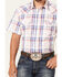 Image #3 - Cody James Men's Woodson Large Plaid Print Short Sleeve Snap Western Shirt, White, hi-res