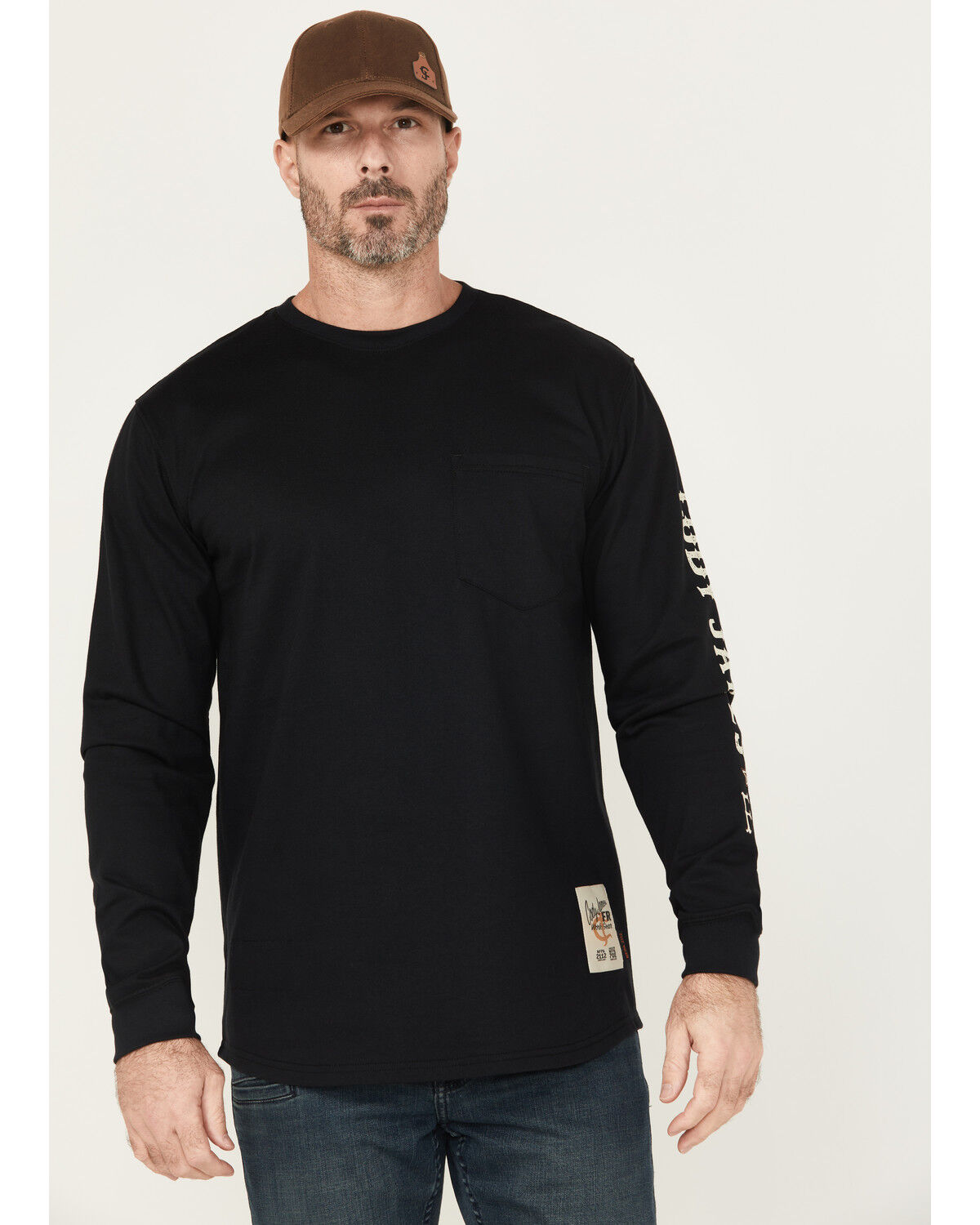 Image #2 - Cody James Men's FR Flaming Skull Long Sleeve Graphic Work T-Shirt, Black, hi-res