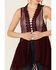 Image #2 - Origami Apparel Women's Wine High-Low Lace Tiered Kimono Vest, , hi-res
