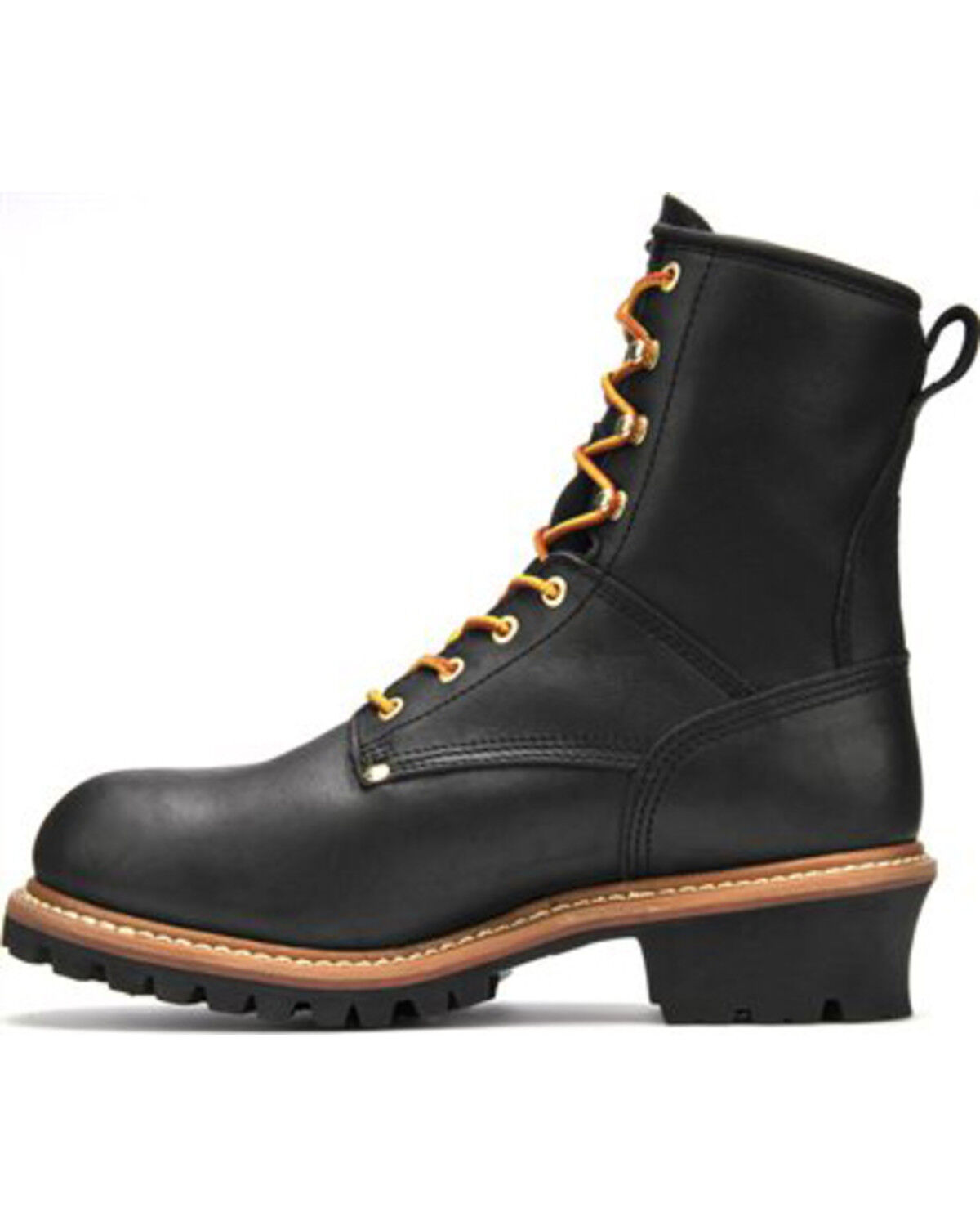 Image #3 - Carolina Men's Logger Boots - Soft Toe, Black, hi-res
