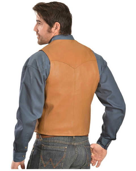 Image #2 - Scully Men's Lamb Leather Western Vest - Tall, Tan, hi-res