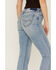 Cleo + Wolf Women's Exposed Button Fly Slim Straight Denim Jeans, Medium Wash, hi-res