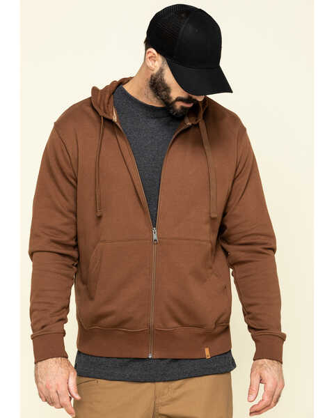 Wrangler Riggs Men's Full Zip Hooded Work Jacket, Coffee, hi-res